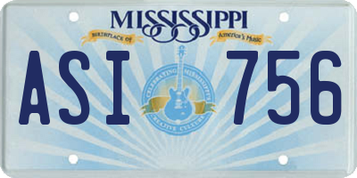 MS license plate ASI756
