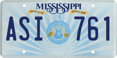 MS license plate ASI761