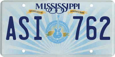 MS license plate ASI762