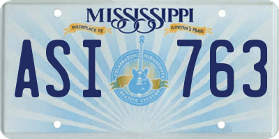 MS license plate ASI763