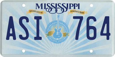 MS license plate ASI764