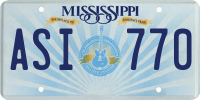 MS license plate ASI770