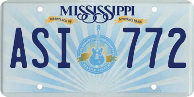 MS license plate ASI772