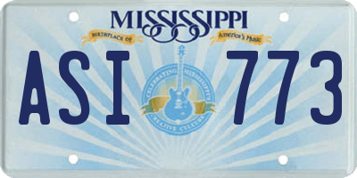 MS license plate ASI773