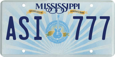 MS license plate ASI777
