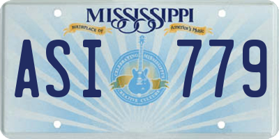 MS license plate ASI779