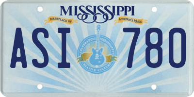 MS license plate ASI780