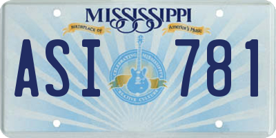 MS license plate ASI781