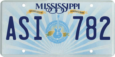 MS license plate ASI782