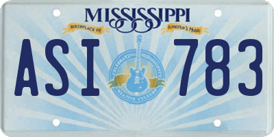 MS license plate ASI783