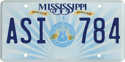 MS license plate ASI784