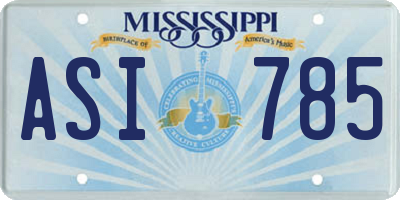 MS license plate ASI785
