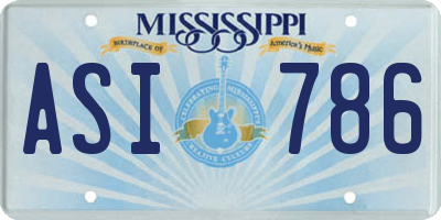 MS license plate ASI786