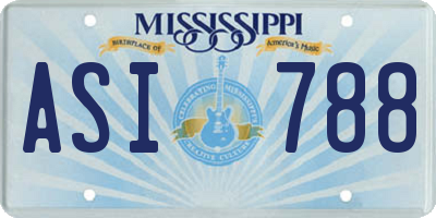 MS license plate ASI788