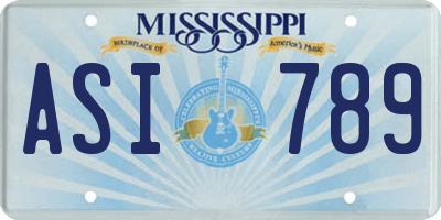 MS license plate ASI789