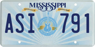 MS license plate ASI791