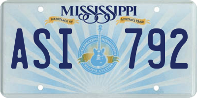 MS license plate ASI792
