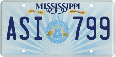 MS license plate ASI799