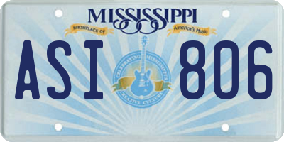 MS license plate ASI806
