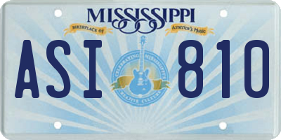 MS license plate ASI810