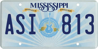 MS license plate ASI813