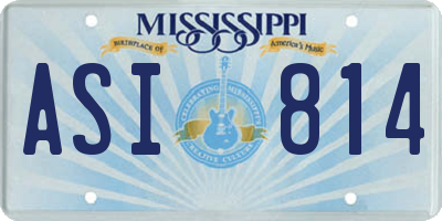 MS license plate ASI814