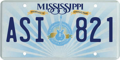 MS license plate ASI821