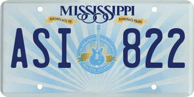 MS license plate ASI822
