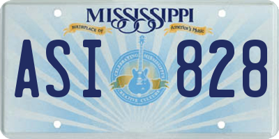 MS license plate ASI828