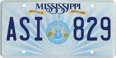 MS license plate ASI829