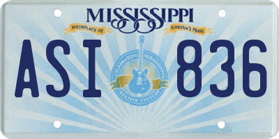 MS license plate ASI836