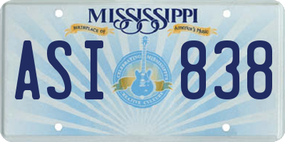 MS license plate ASI838