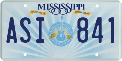 MS license plate ASI841