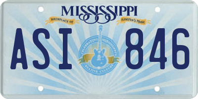 MS license plate ASI846