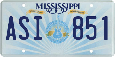 MS license plate ASI851