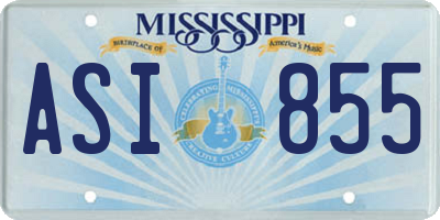 MS license plate ASI855