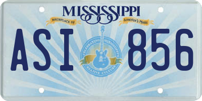 MS license plate ASI856