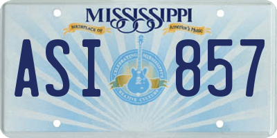 MS license plate ASI857