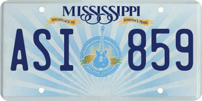 MS license plate ASI859