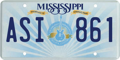 MS license plate ASI861