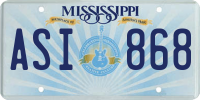 MS license plate ASI868