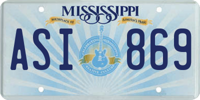 MS license plate ASI869