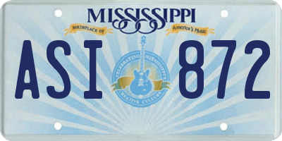 MS license plate ASI872