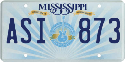 MS license plate ASI873