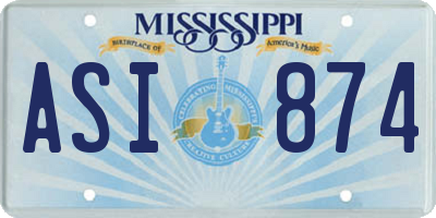 MS license plate ASI874