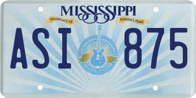 MS license plate ASI875