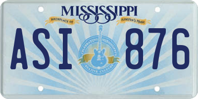 MS license plate ASI876