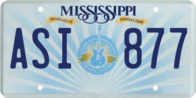MS license plate ASI877