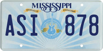 MS license plate ASI878