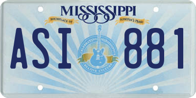 MS license plate ASI881